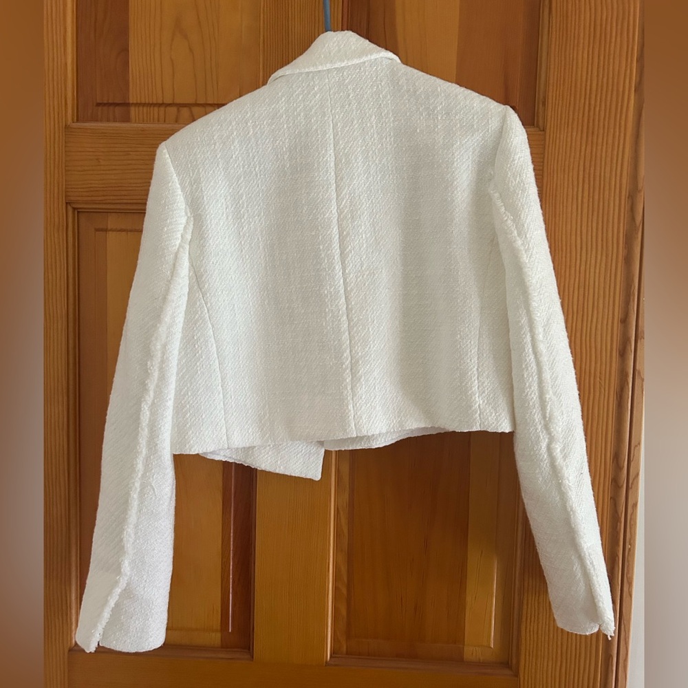 Zara Cropped Tweed Blazer Jacket - Picture 4 of 5